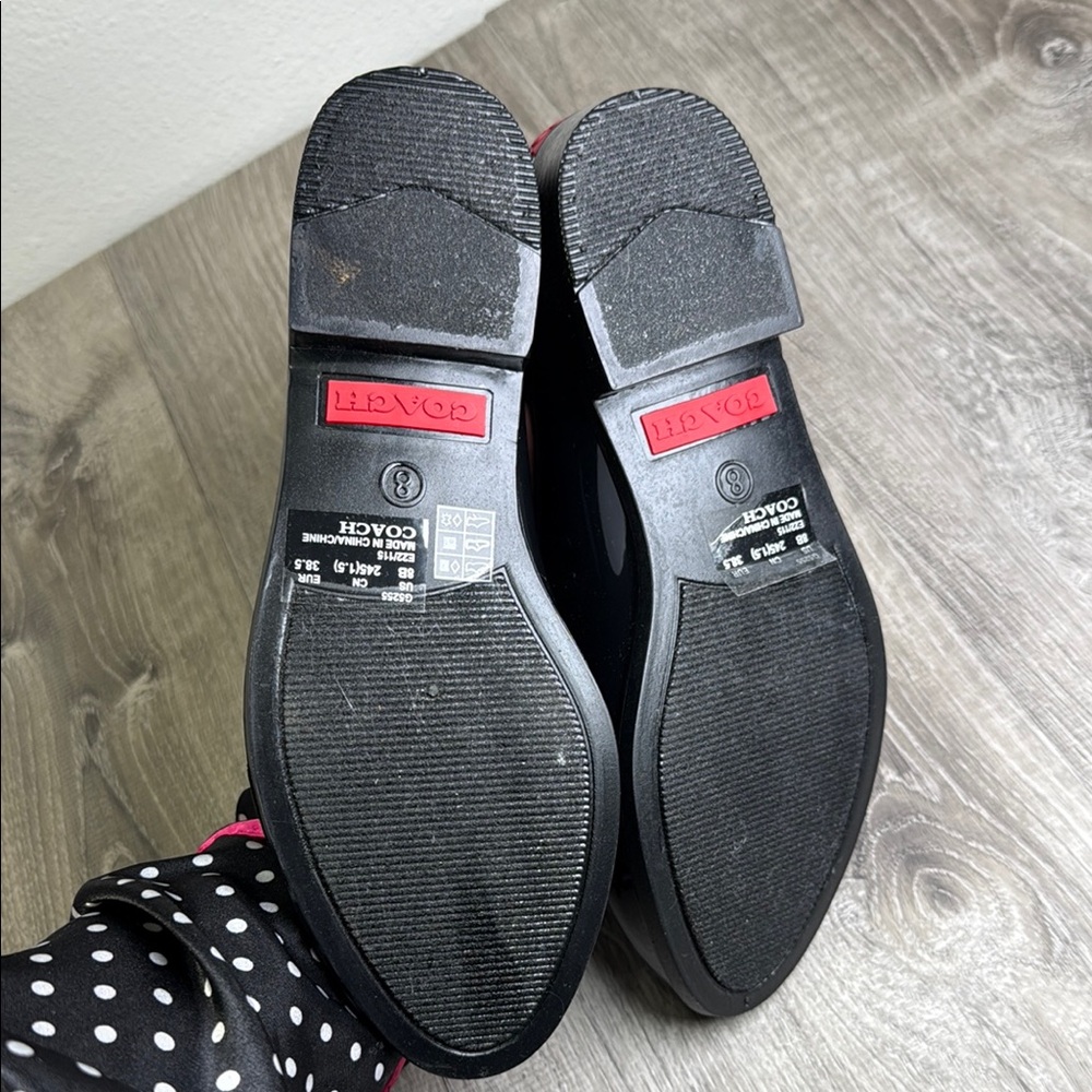 Glossy Black Ankle Boots with Red and Gray Detail - Picture 3 of 6